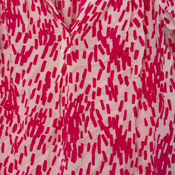 Boden Pink and White Viscose Gauzy Lightweight Tunic Blouse Sizre 4P Petite - Picture 5 of 5